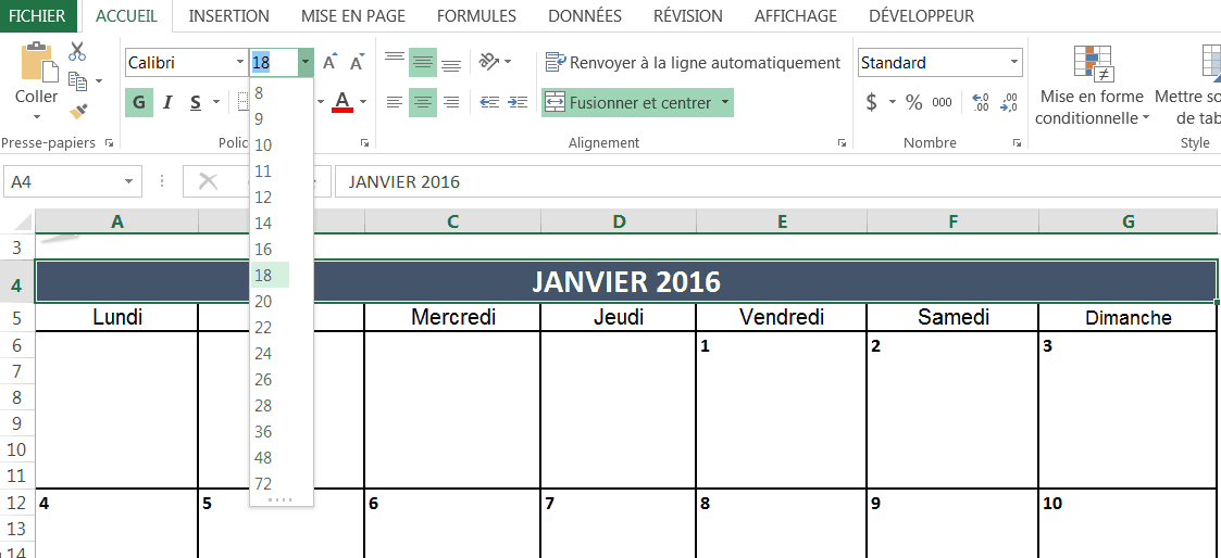 Modèles gratuits de calendriers hebdomadaires sur Office.com - Support  Microsoft