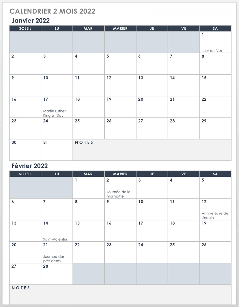 Agenda mensuel 2022-2023: 24 mois, deux pages par mois