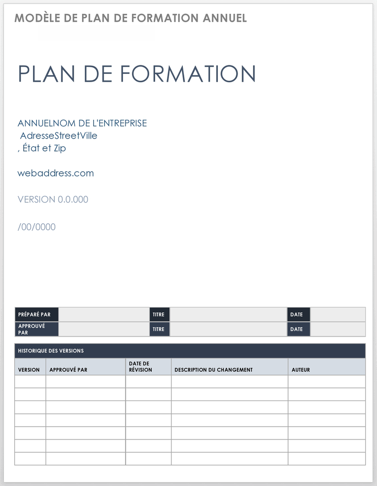 presentation d'un plan de formation