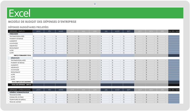 Fiche Budget Mensuel -  Canada