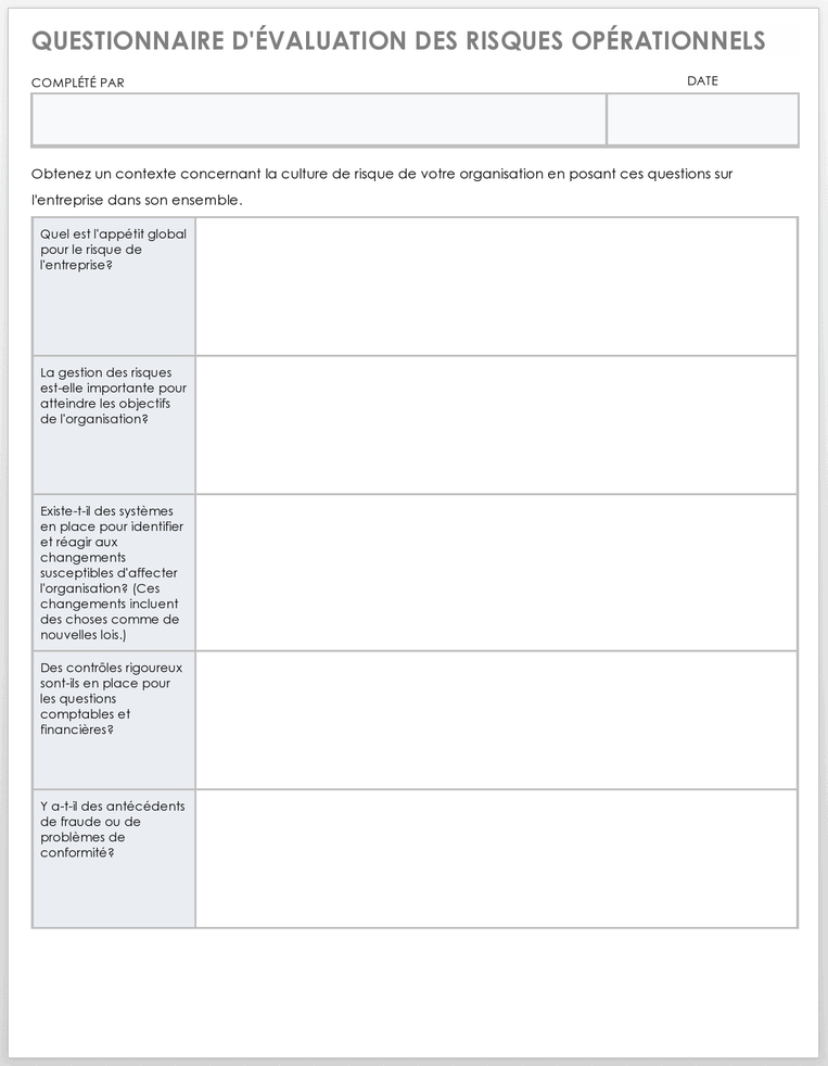Business Risk Assessment Questionnaire