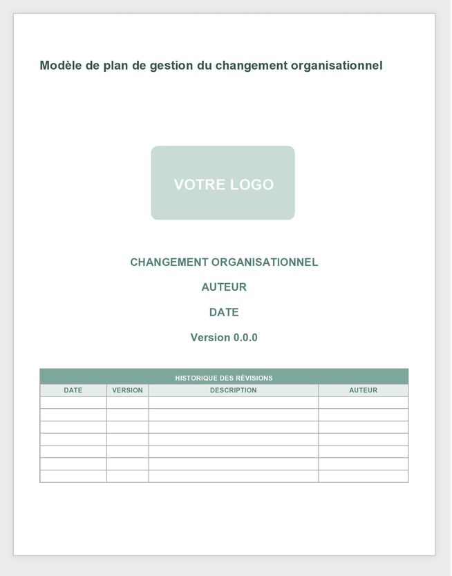 Change Management Plan - French