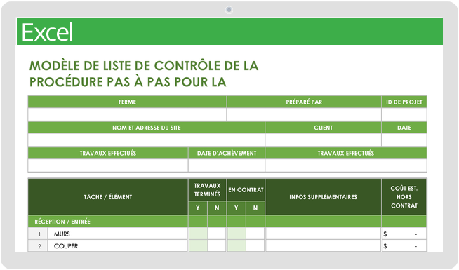 Votre liste de contrôle de fin de chantier