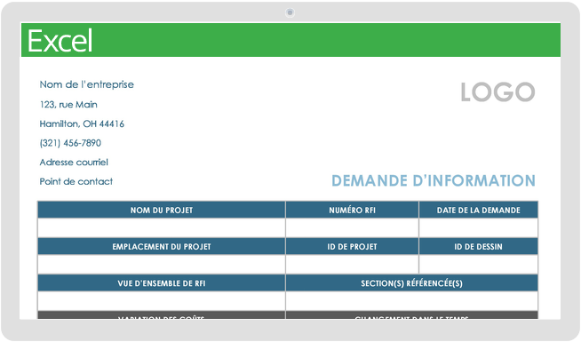 Formulaire RFI construction