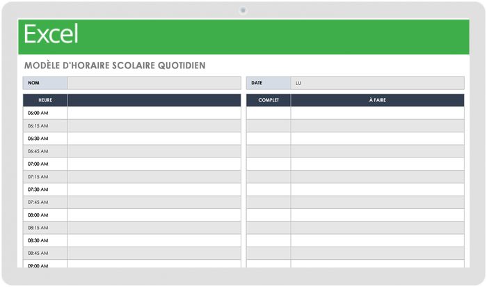 Agenda quotidien, 2 jours sur 1 page, taille de l'agenda personnel, horaire  quotidien Liste des tâches quotidiennes, horaire horaire quotidien, agenda  2D1P, 117 -  France