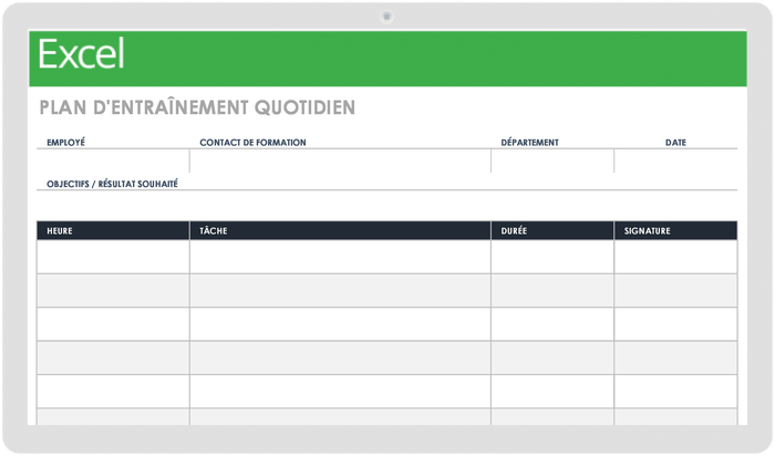 Plan d'entraînement quotidien