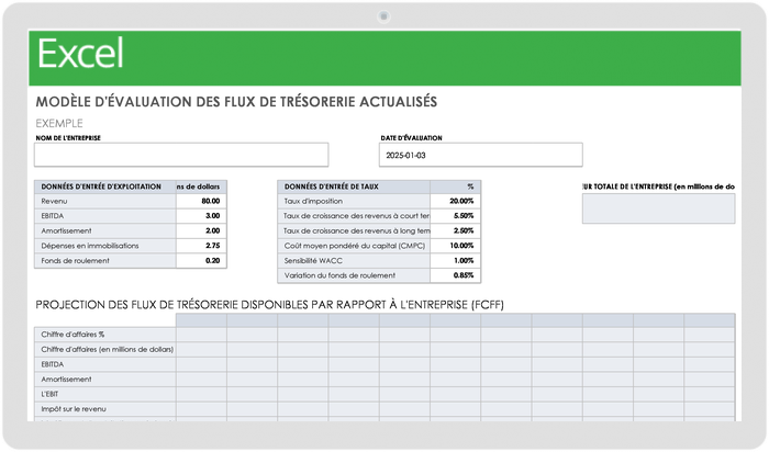 Évaluation actualisée des flux de trésorerie