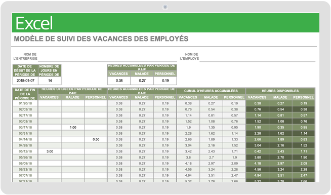 Suivi des vacances des employés