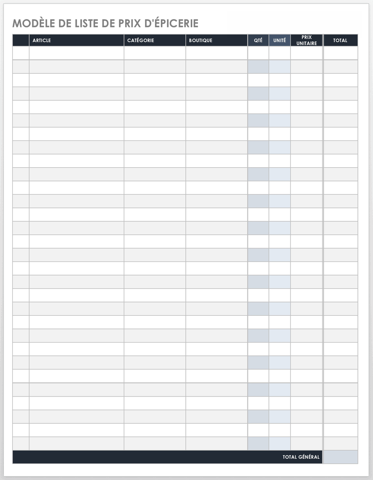 Grocery-Price-List-Template