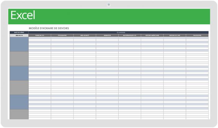 Le planning journalier à remplir: Version 120 jours