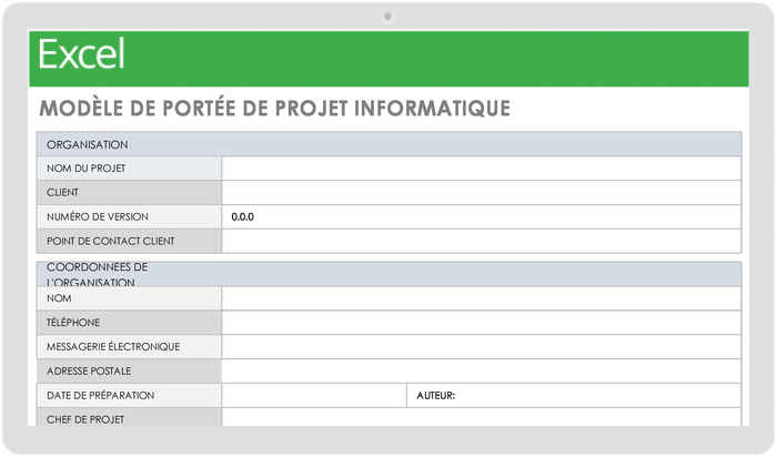 Modèle de portée du projet