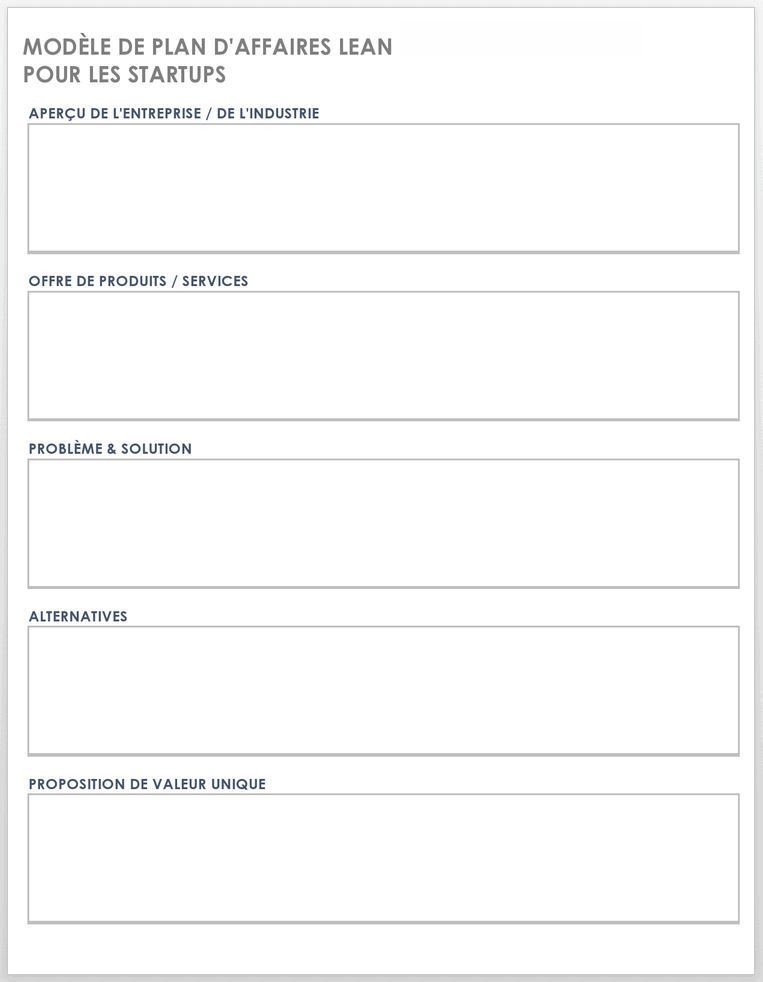 Modèles Gratuits De Plan Daffaires De Démarrage Smartsheet