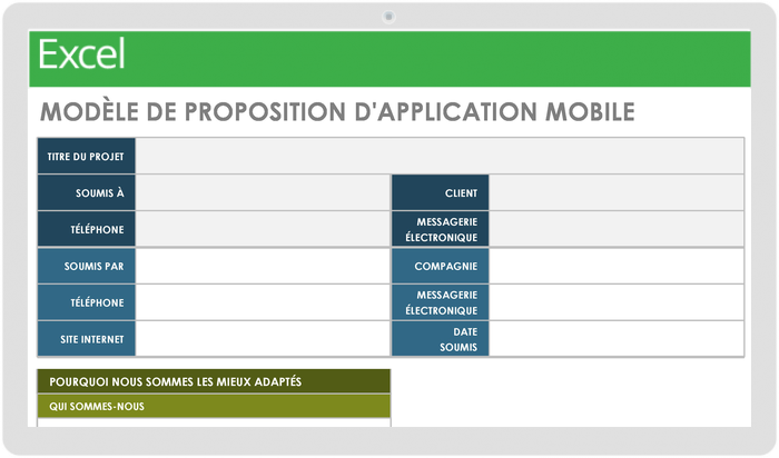 Modèle de proposition d'application mobile