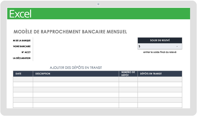 Rapprochement bancaire mensuel