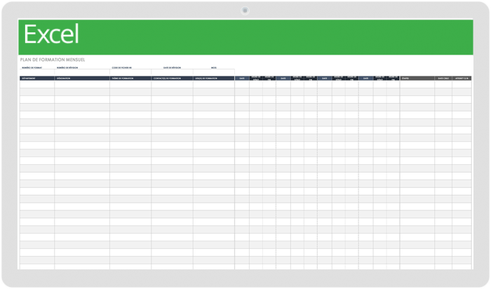 Modèle de plan de formation mensuel