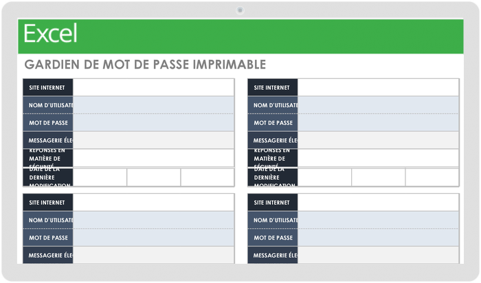 Suivi de mot de passe imprimable, insert PDF remplissable, tracker