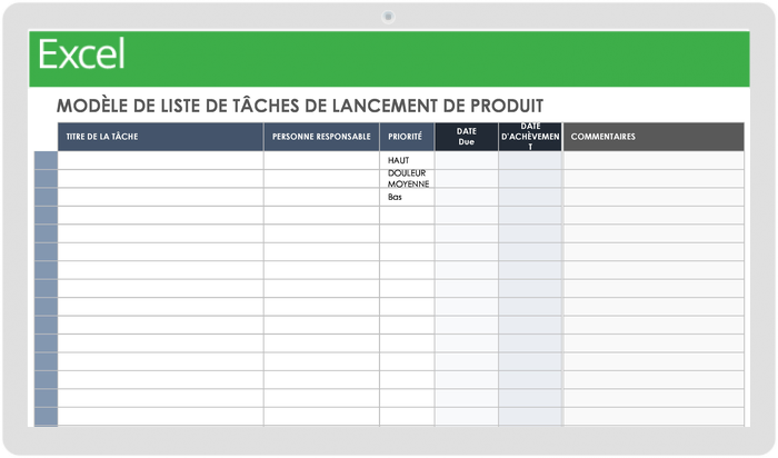 Liste de choses à faire pour le lancement du produit