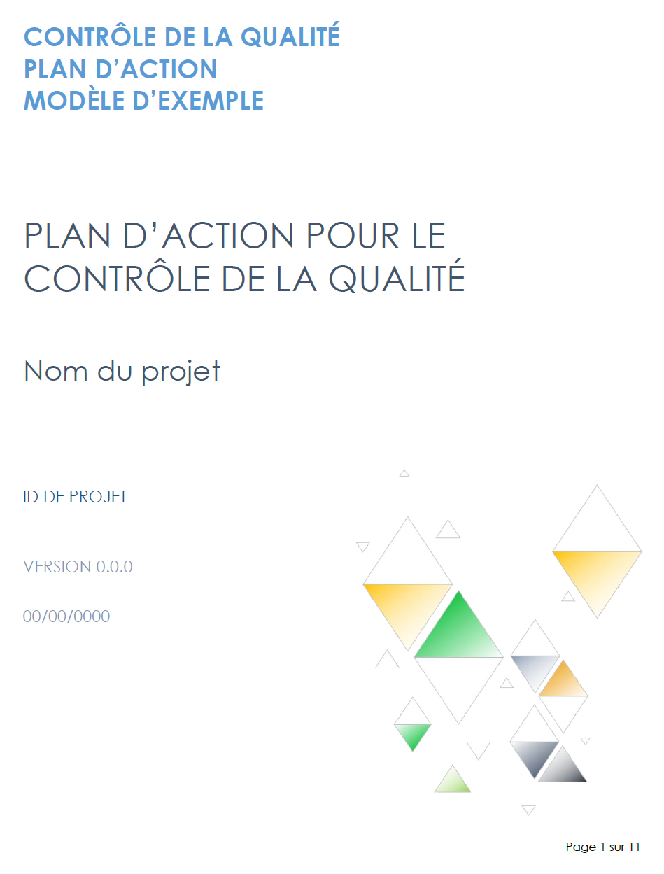 Exemple de plan d'action de contrôle qualité