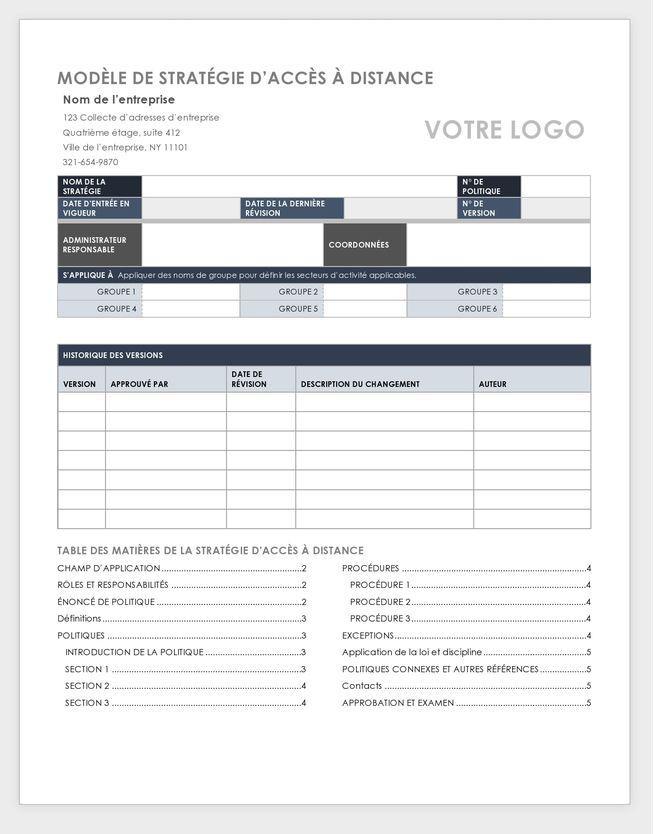 Remote Access Policy - French