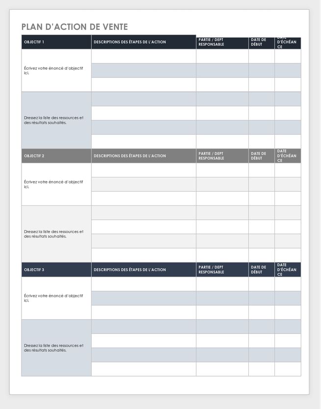 Modèles gratuits de plans de ventes  Smartsheet