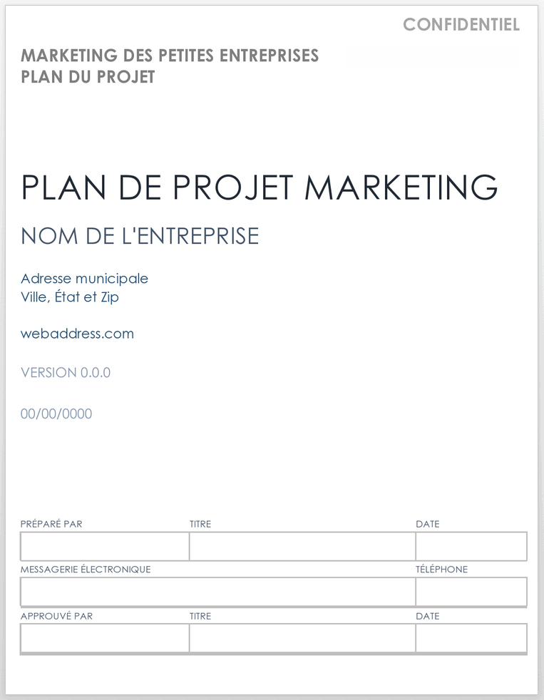 Plan de projet de marketing pour les petites entreprises