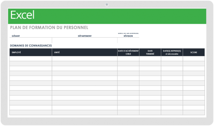 Modèle de plan de formation du personnel