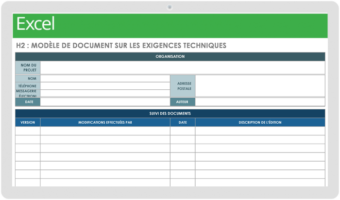 Modèle de document d'exigences techniques