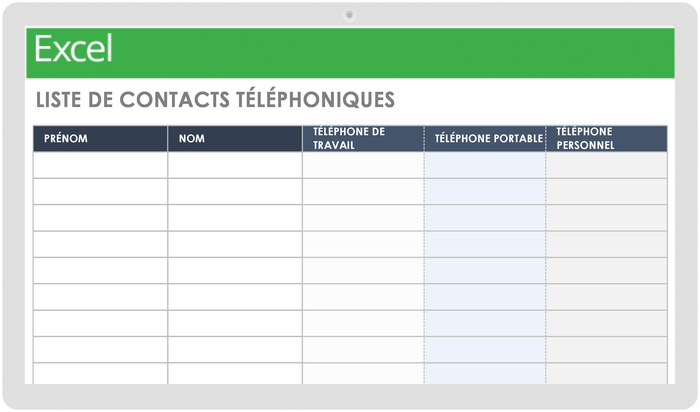 Liste de contacts téléphoniques