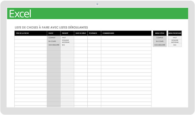 organisation - liste de choses à faire