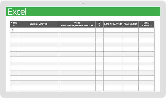 Feuille de connexion des visiteurs