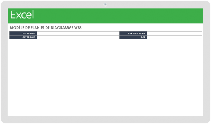 Modèle de contour et de diagramme WBS