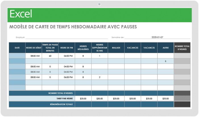 report d'heures