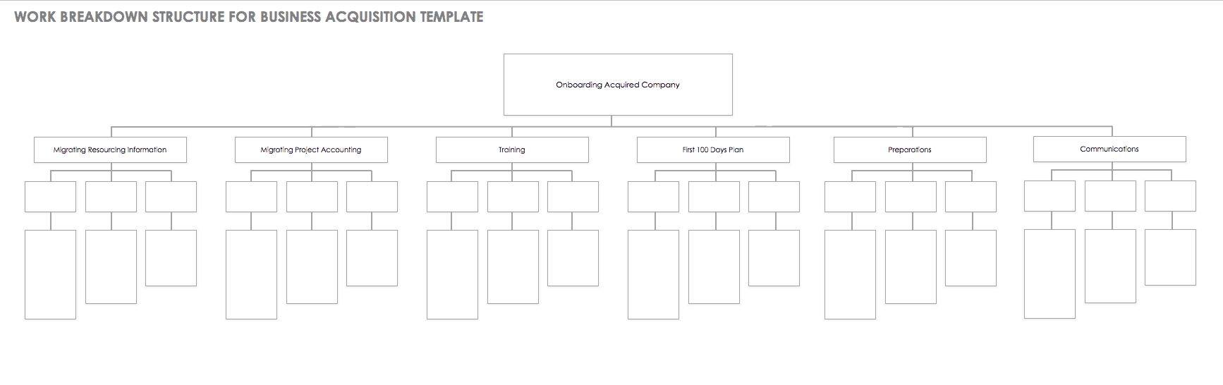 Work Breakdown Structure for Business Acquisition Template