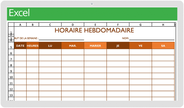 Modèles Word et Excel gratuits de planning de travail