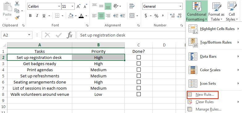 Mise en forme conditionnelle dans Excel
