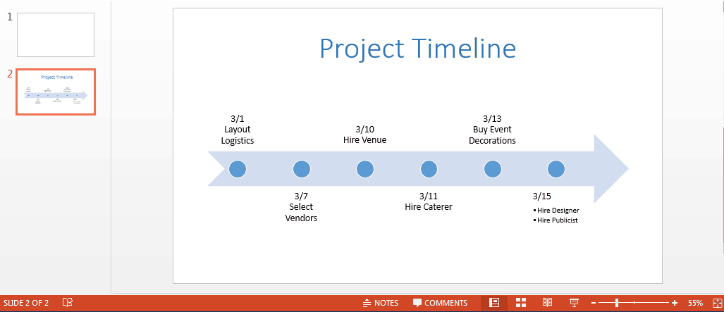 creating a timeline in powerpoint