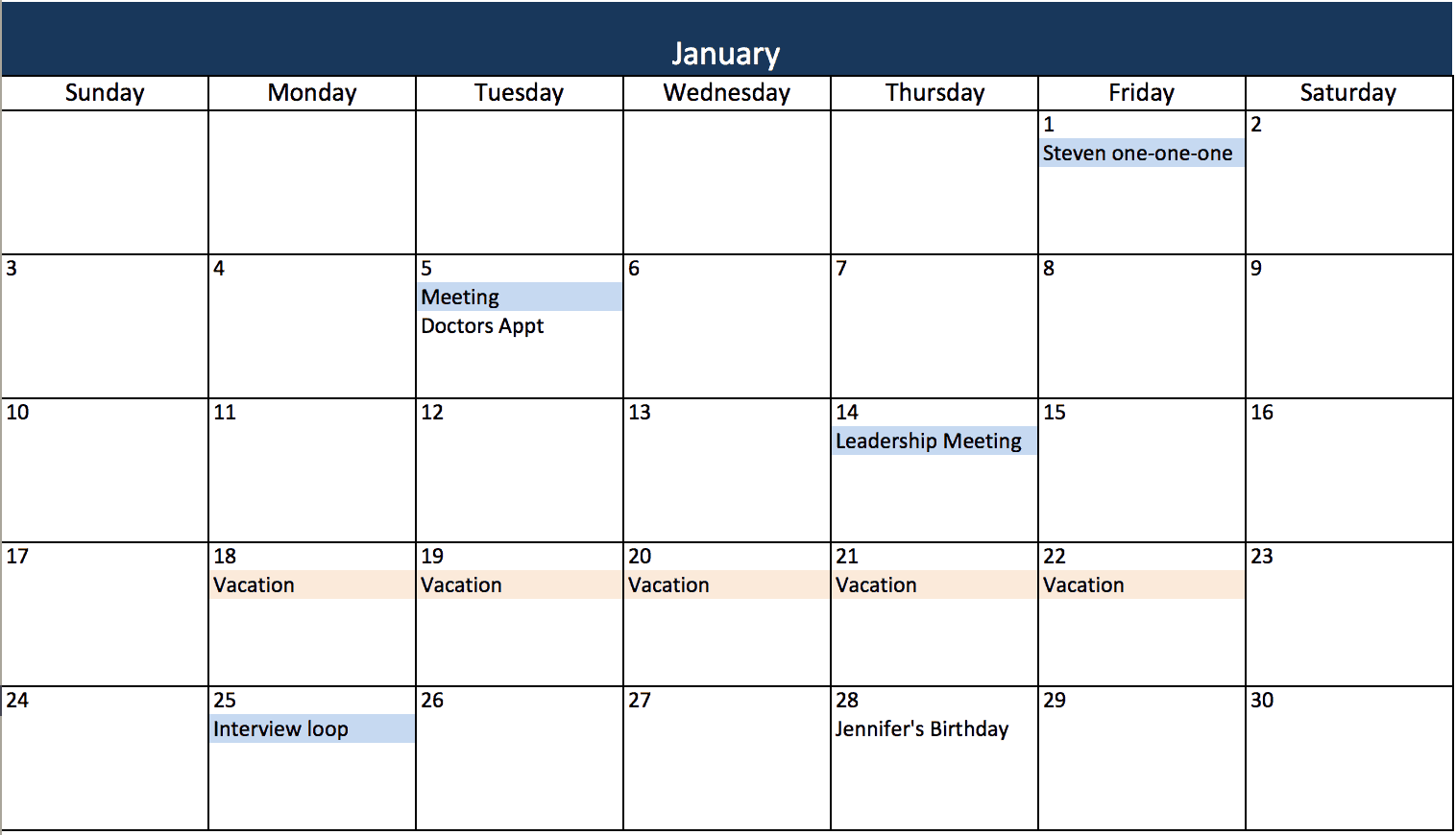 agenda excel template