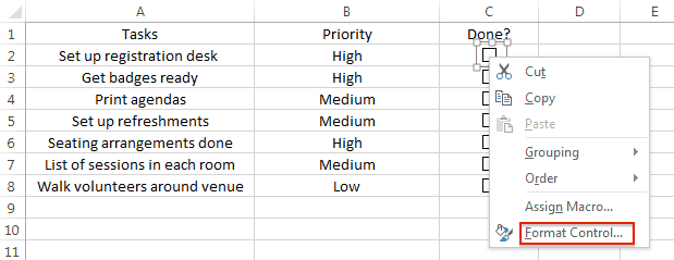 Modèle de liste de tâches dans Excel