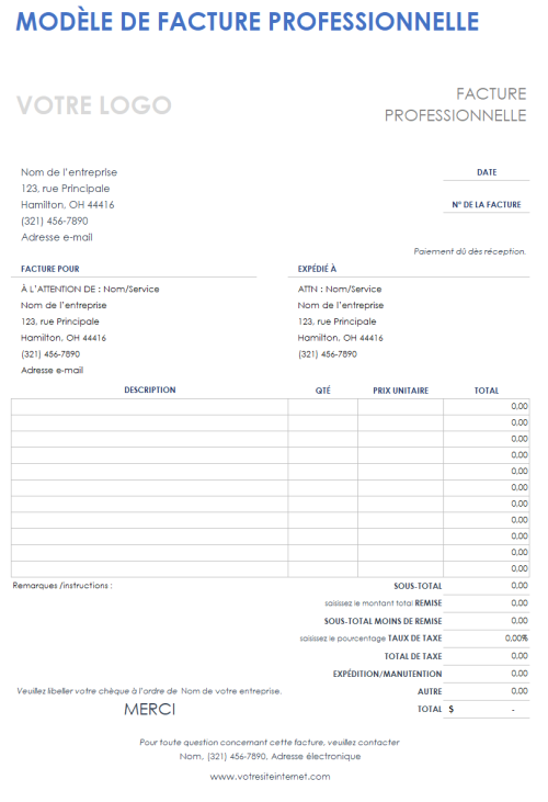 55 modèles gratuits de factures | Smartsheet
