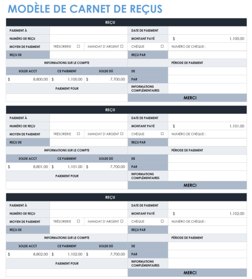 Télécharger des modèles gratuits de reçus Excel | Smartsheet