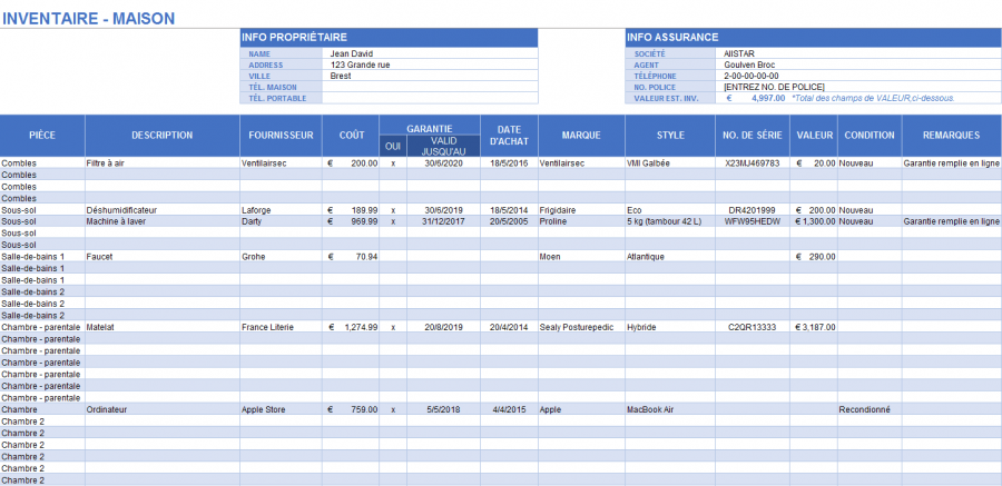 Modèles gratuits d'inventaire pour Excel Smartsheet