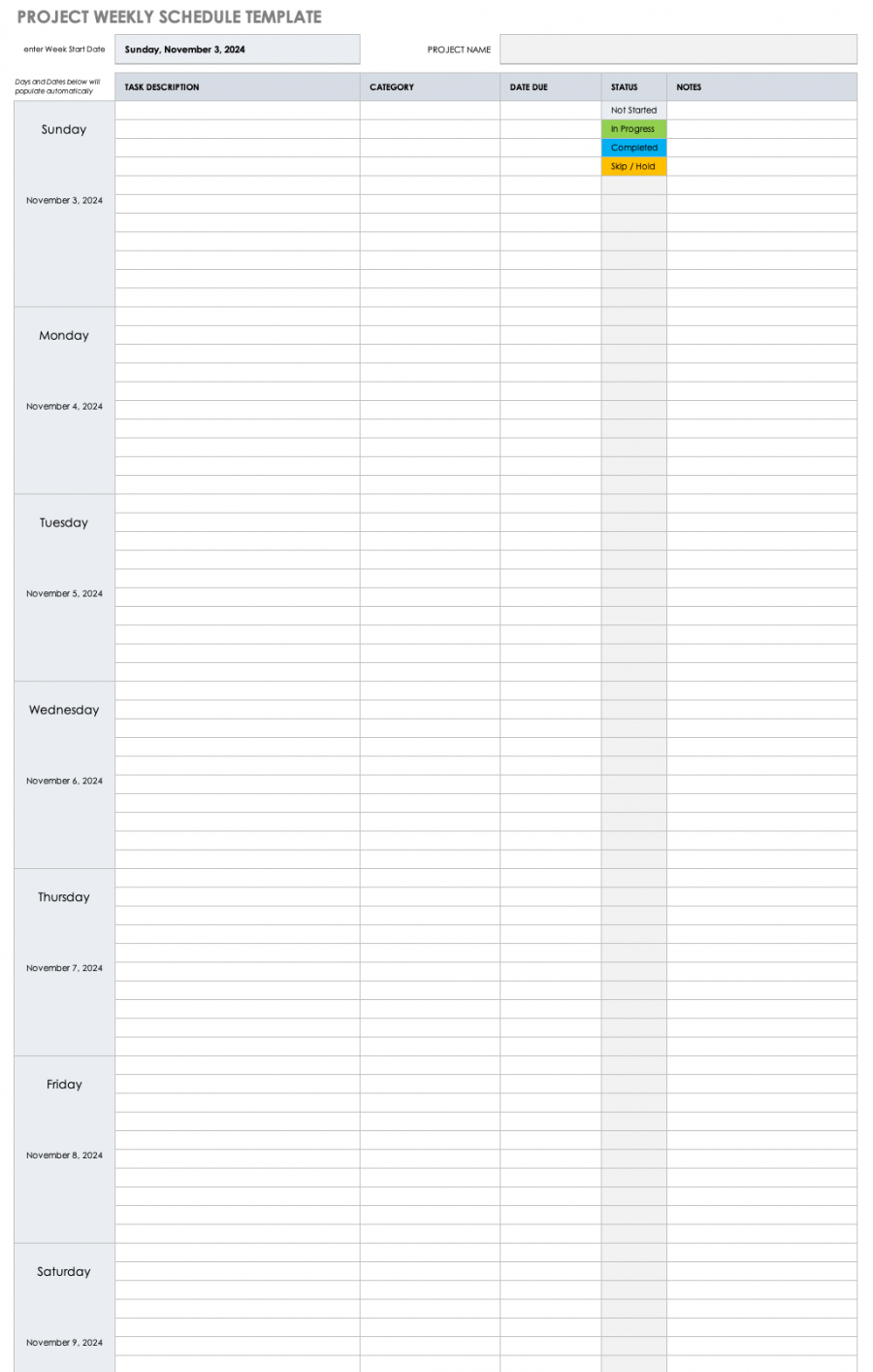 Modèles gratuits de planning de projet | Smartsheet