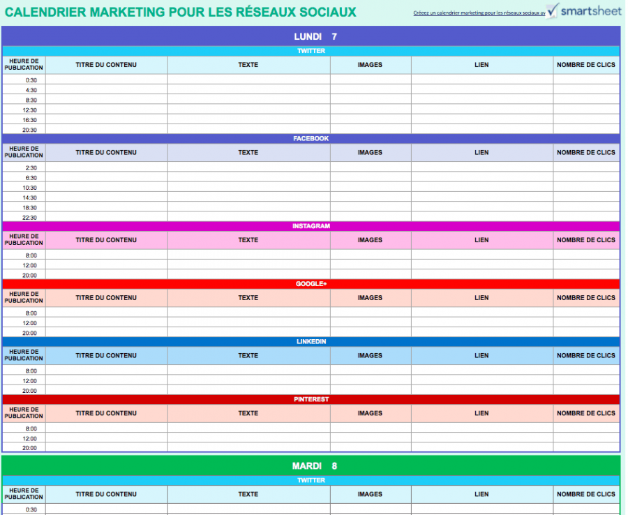 9 modèles Excel gratuits de calendriers marketing - Smartsheet