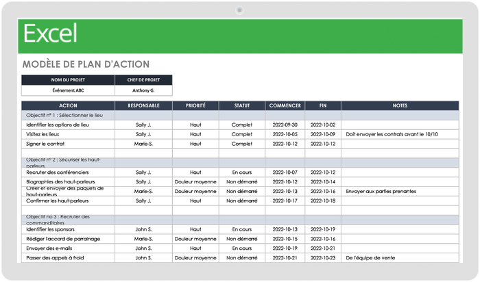 Modèles Gratuits De Définition Et De Suivi D'objectifs