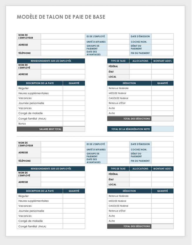 Modèles gratuits de fiches de paie Smartsheet