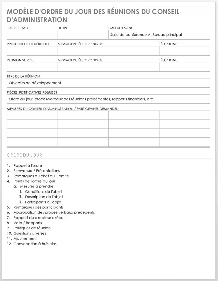 Plus de dix modèles gratuits d’ordre du jour de réunion pour Microsoft Word Smartsheet