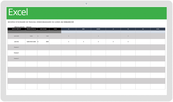 Modèles Word Et Excel Gratuits De Planning De Travail | Smartsheet