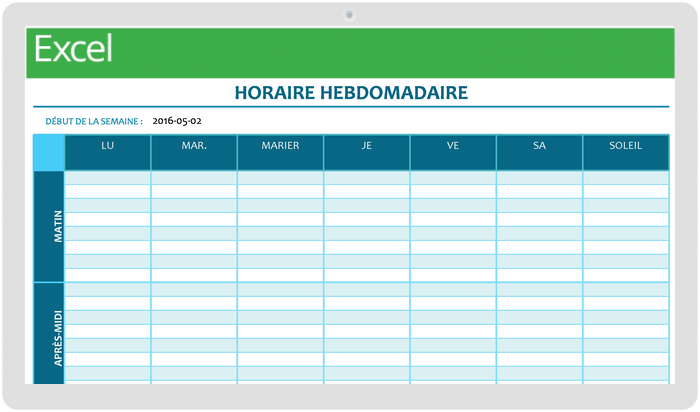 Modèles Excel gratuits de plannings hebdomadaires - Smartsheet