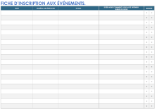 Modèle de feuille d’inscription à un événement
